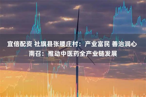 宜信配资 社旗县张腰庄村：产业富民 善治润心 南召：推动中医药全产业链发展